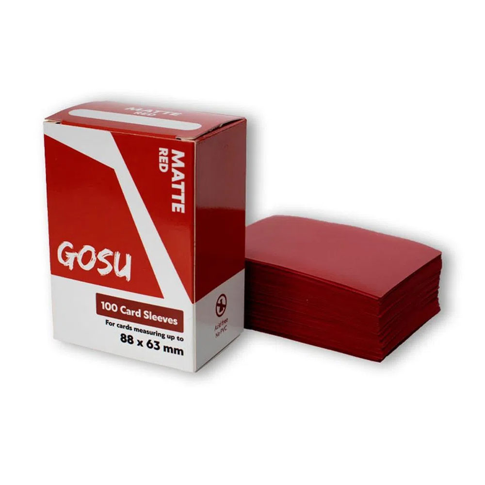 Fundas Cartas Matte Gosu 63 X 88 mm (100u) – Color Rojo – Level 100 Store